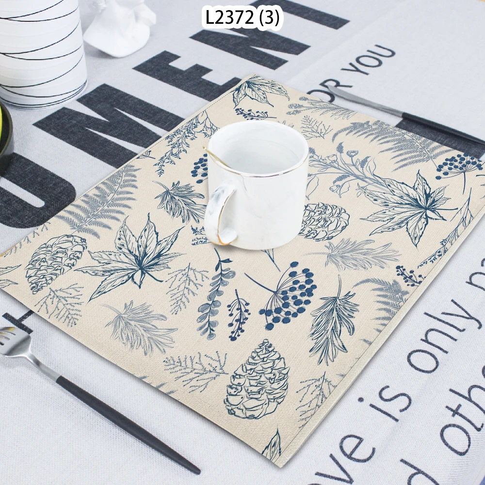 1 Piece Plant Flower Pattern Vegetation Printed Napkin Cloth Home Decoration Table Mat Cloth Tea Towel Coaster 42*32 Servilletas