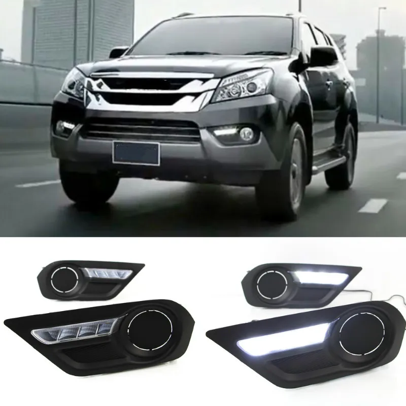 

2pcs for Isuzu MU-X MUX 2015 2016 LED DRL Daytime Running Light Daylight car-styling driving fog lamp free shipping