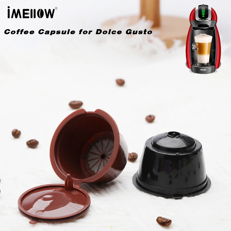 6Pcs Fit  Dolce Gusto Coffee Capsule Reusable Coffee Pod  For Nescafe Dolce Gusto With Spoon Brush Kitchen Accessories