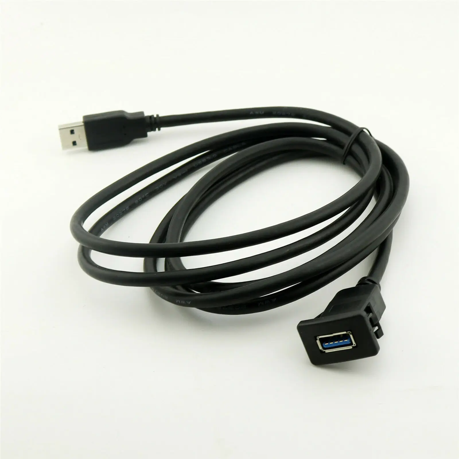 1pcs USB 3.0 A Male to Female Flush Panel Mount Cable for Car Motorcycle Dashboard 1m/2m