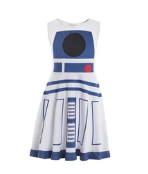 Girl's Droid Dress Girl's Droid Costume Girl's Star dress Girl's princess Costume Little Blue Droid R2D2 dress
