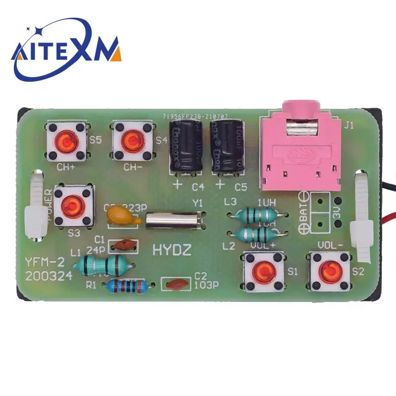 76-108MHz FM Stereo Radio DIY Kit Wireless FM Transmitter and Receiver Module Frequency Modulation Soldering Practice Project