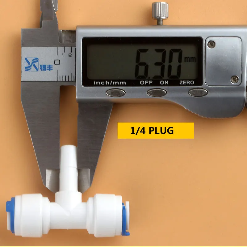 1/4 ''PE Kết Nối Nhanh 1/4'' Trung Bu Lông Tee 7011 Ống 3 Cách Cứng Cắm Chung Bể Cá Nước RO lọc Hệ Thống Thẩm Thấu Ngược