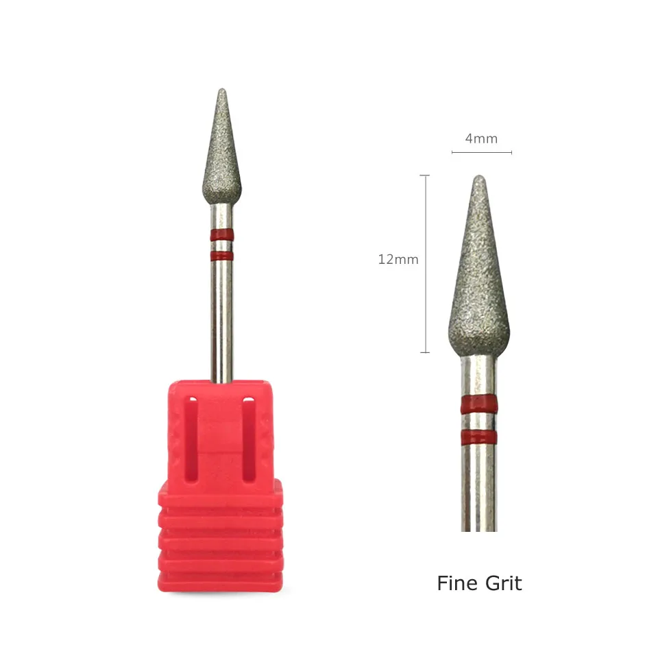 HYTOOS Cone Nail Drill Bits Fine Diamond Cuticle Clean Burr Russian Mills Electric Manicure Drills Nails Accessories Tool