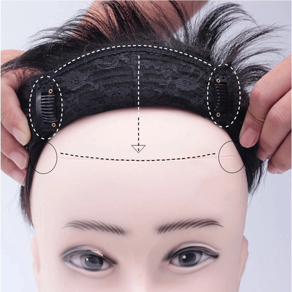 Clip In Human Hair Bangs Toupee Men Hairpiece Wigs for Man Natural Short Brazilian Straight Remy Hair For Hair Loss for Men