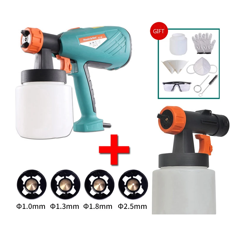 

ZJMZYM New Arrival SG9617S High Atomization Electric Spray Gun Advertising Sprayer Paint Spray Gun 220-240v 650W 100DIN-S 800ml