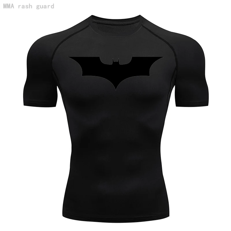 

Training Shirt Compression Man Shirt Breathable Summer Top Short Sleeve Gym T-shirt MMA Sport T-shirt Black Skinny Run Shirt