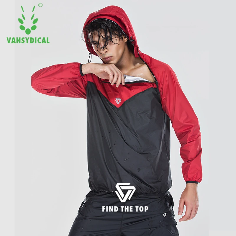 VANSYDICAL Sauna Suit Mens Womens Gym Clothing Set Hoodies Pullover Sportswear Running Fitness Weight Loss Sweating Sports Suit