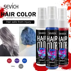 Sevich-espray desechable para tinte capilar, 8 colores, 30ml, rápido, resistente al agua, tinte azul/rojo, productos de Color para el cabello instantáneo