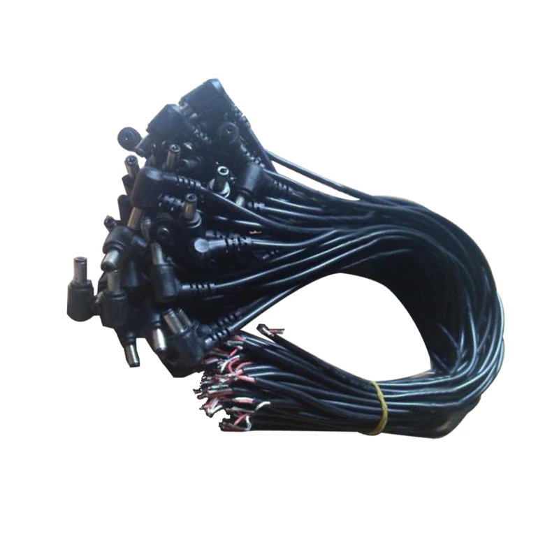 10 Chiếc 50Cm DC Góc Nam 5.5X2.5 Mm Cáp Kết Nối Cắm Jack Adapter DC Hình Heo Nam 90 Độ Dây Cổng Kết Nối