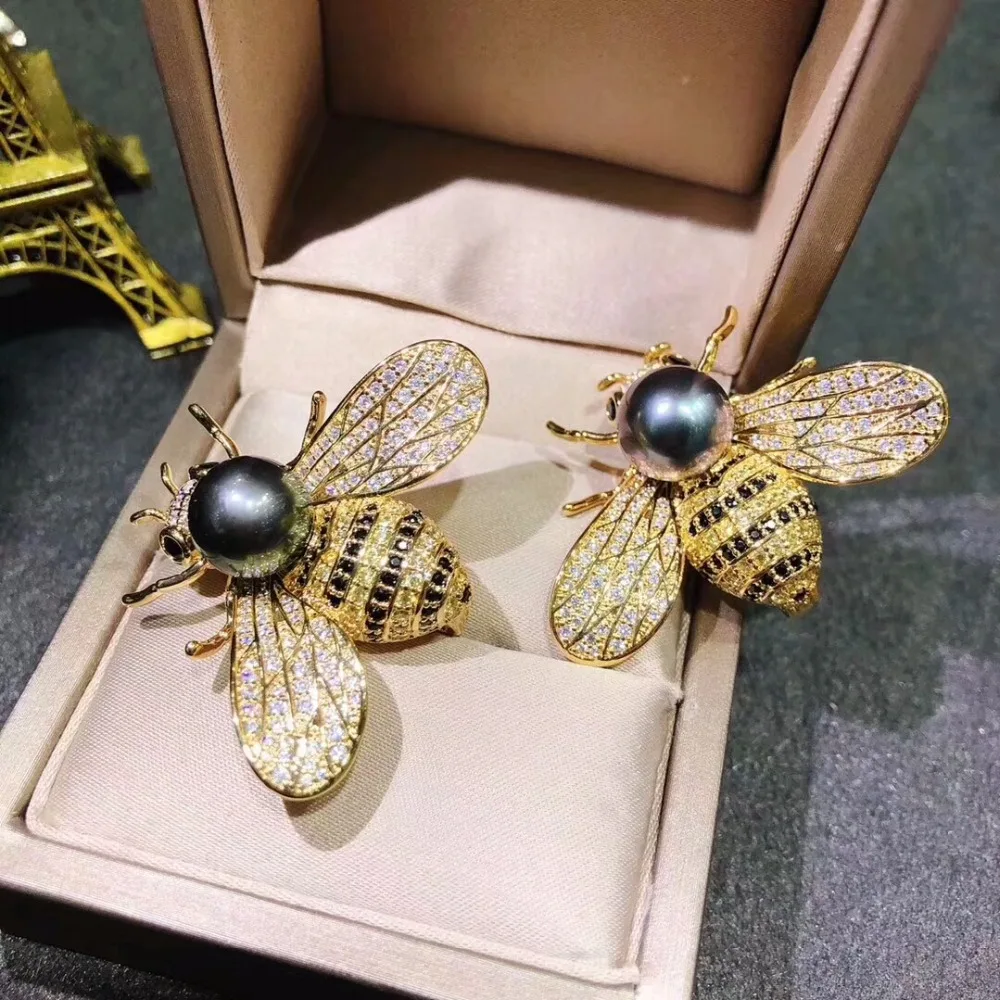 High-grade microscope zircon honey bee brooch fashion jewelry