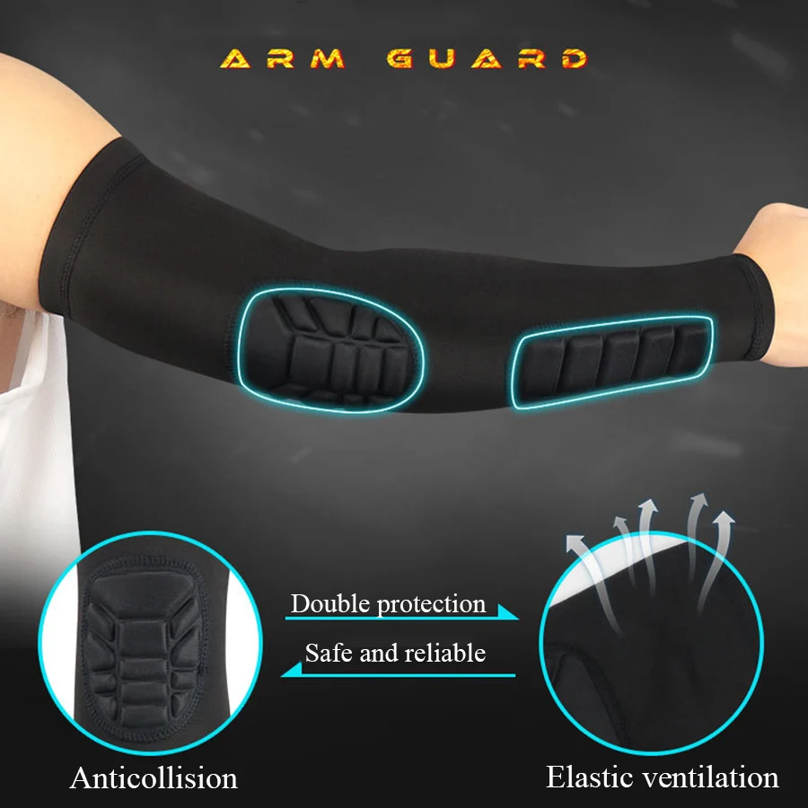 1 Pair Basketball Elbow Pads Elastic Compression Arm Sleeves Sports Support Protector for Training Brace Volleyball