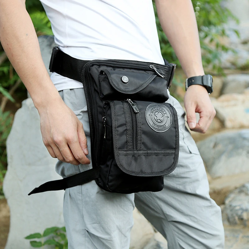 Casual Men Nylon Drop Leg Bag Waist Bag Fanny Pack Belt Hip Bum Military Travel Multi-purpose Motorcycle Messenger Shoulder Bags