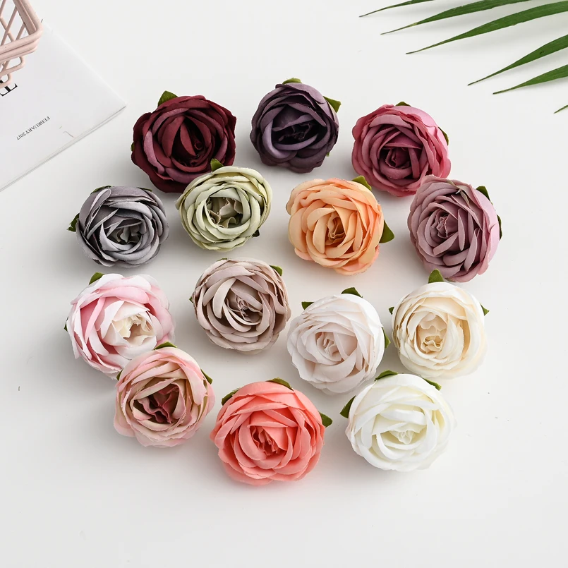 10 Stück Künstliche Blumen aus Seide, Teeknospen, Rosenköpfe, Valentinstag-Girlande, Scrapbooking, Heimdekoration, Hochzeitsdekoration, DIY-Geschenkbox – Detail 1