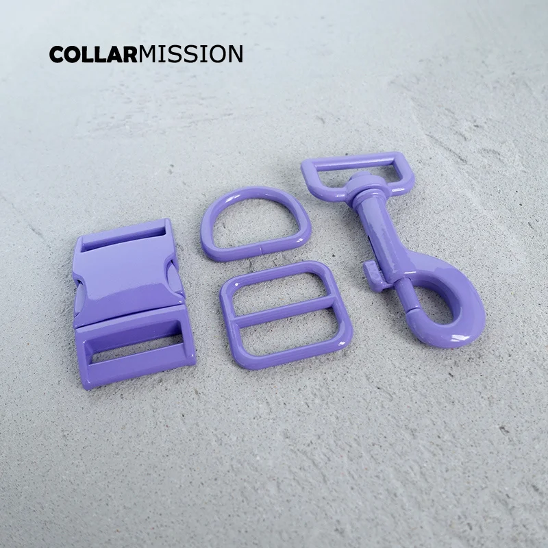 1set (metal buckle+adjust buckle+D ring+metal dog clasp/set)20mm and 25mm DIY cat dog collar accessory 7 colours