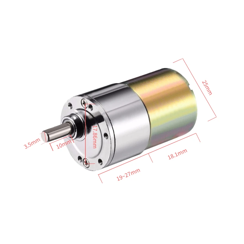 CHANCS-Motor de engranaje ZGB25RQ, 6V/12V/24V con eje de salida excéntrico, engranaje eléctrico Reversible de alto par