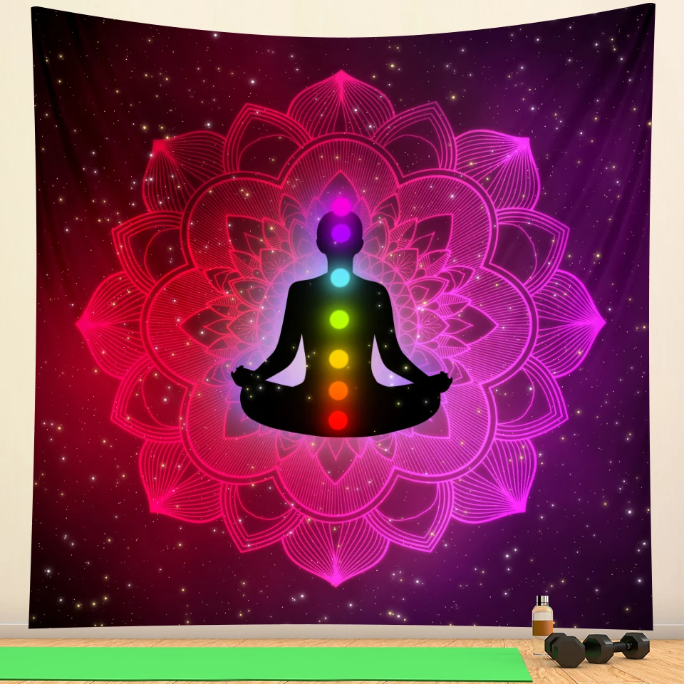 Indian Buddha chakra home art decorative tapestry Hippie yoga mat Bohemia decorative bedroom sheet Mandala sofa blanket