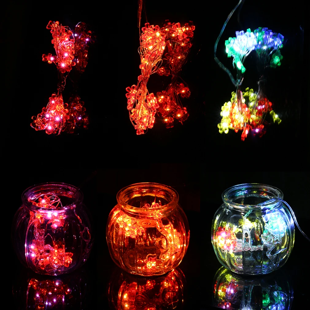 Creative 3M 30LED Sun Flower Shape Button Battery Power LED String Light Party Garden Wedding Curtain Fairy Light Hot Sale