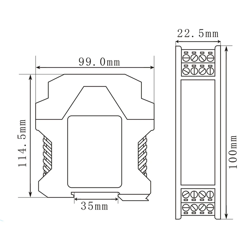 Din 4-20mA módulo aislador de señal analógica fuente de 24V CC distribuidor conversión transformador de transductor señal