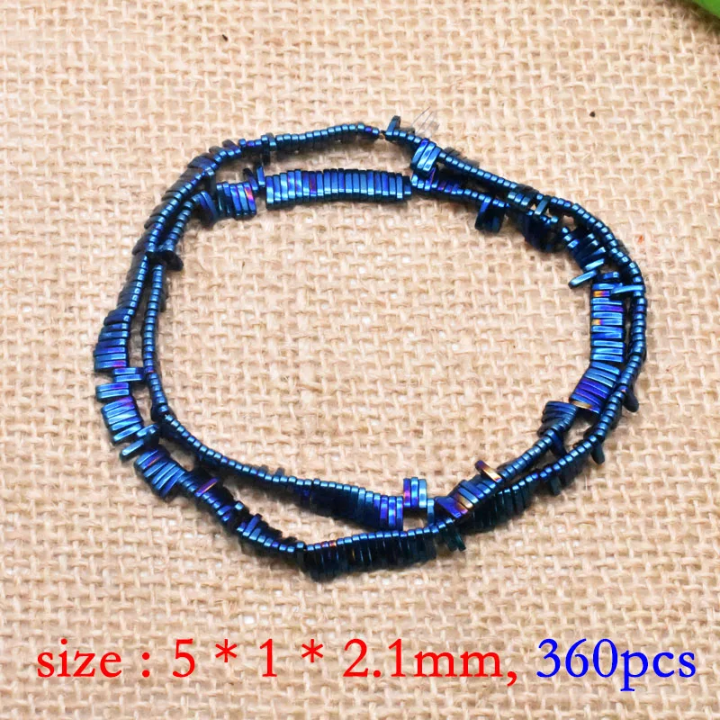 Natürliche Stein Perlen Matte Bunte Mineral Zwei Löcher Hämatit Perlen Quadratische Spacer Perlen Für Schmuck Machen Geschenk DIY Armbänder