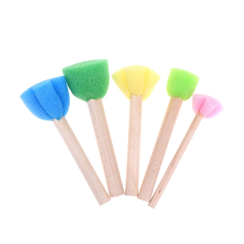 5pcs Kids Toddler Sponge Stamp Brush Kits Flower Drawing Toys For Children Paint Toys Painting Educational Toys