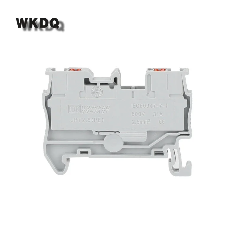 10Pcs PT2.5 Push-In Spring Feed-Through Strip Plug PT-2.5 PT 2.5 Wire Electrical Connector DIN Rail Screwless Terminal Block