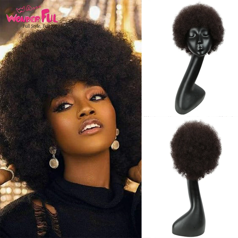 

Wonderful Mongolian Hair Afro Kinky Curly Wigs Cheap Wholesale Human Hair Wigs Dark Brown and Red Color 100% perruque cheveux