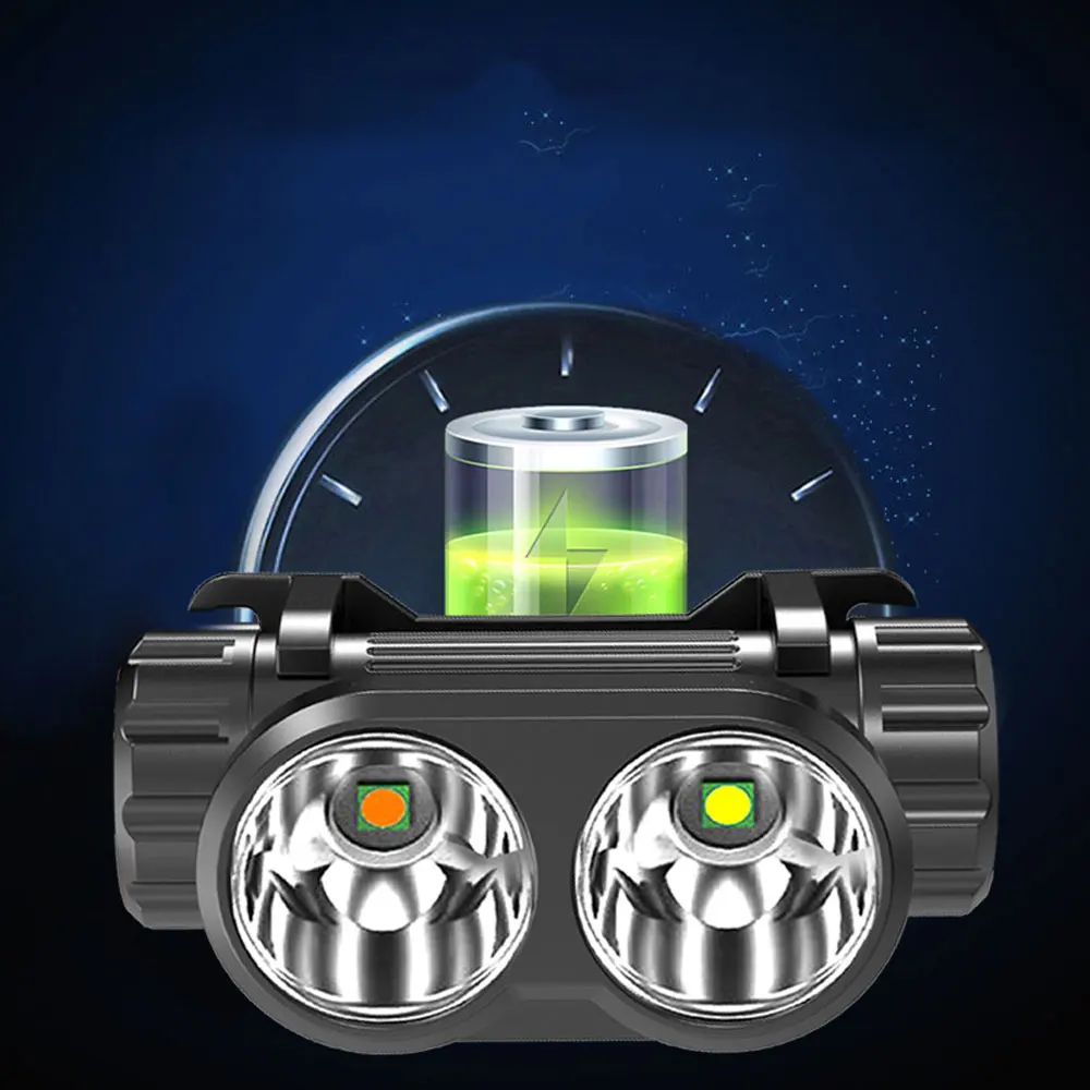 Portable LED Headlamp USB Rechargeable Headlight Super Bright Waterproof Fishing Lantern with Magnet Front Flashlight Torch