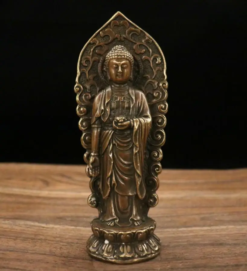 Archaize brass Three Saints Buddha consecrate Buddha decoration crafts statue A set