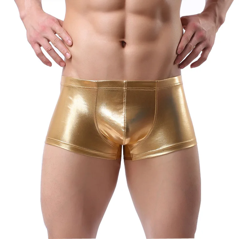 Boxer Men Underwear Sexy Night Club Leather Mens Boxers Cuecas Masculina Underpant Boxershorts Man Size M-2XL