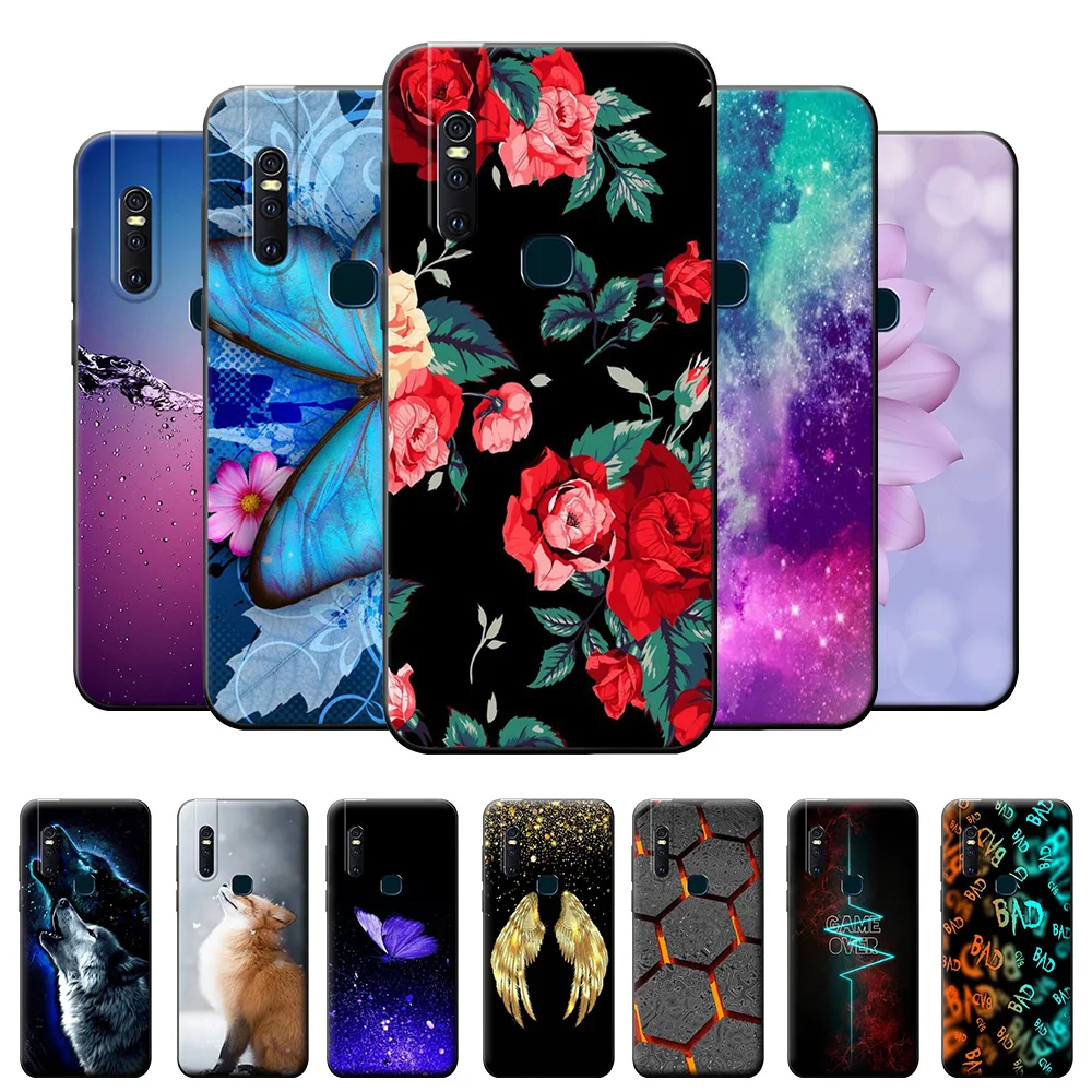 Case For Vivo V17 Neo Cover Silicone Case For Vivo V17 Neo Soft TPU Flowers Phone Case For VIVO V17 Neo V 17 V17NeoBack Cover