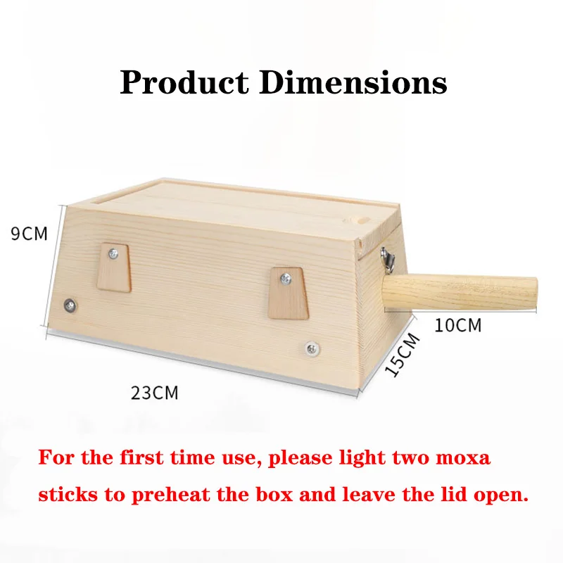 Wooden Moxibustion Box Moxa Stick Mugwort Moxa Roll Burner Body Acupoint Warm Massage Moxibuting Therapy Device Chinese Medical