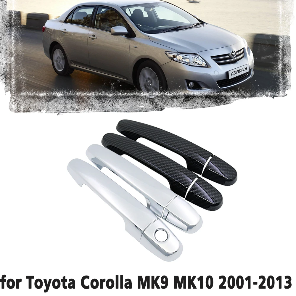 Black Carbon Fiber handle Or Chrome Door Cover for Toyota Corolla E120 E130 E140 E150 MK9 Mk10 2001~2013 Car Car Accessories