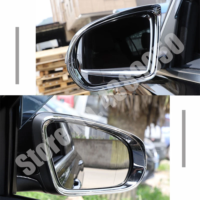 For Mercedes Benz B C E S GLB GLC Class W205 W213 ABS Chrome/Carbon Fiber LHD Car side door rearview mirror block rain eyebrow