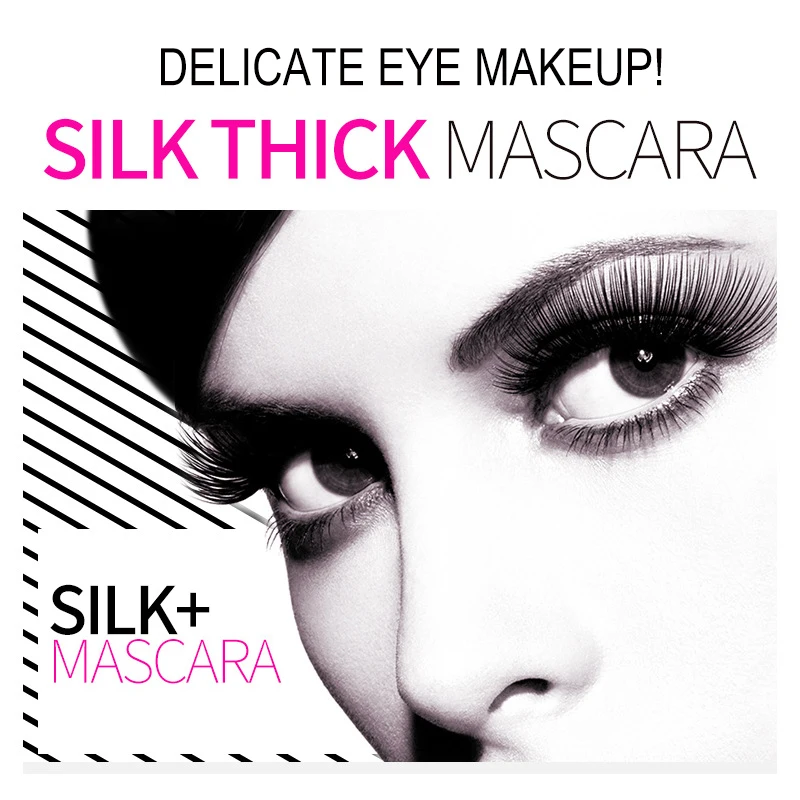 Silk Mascara 1+1 4D Fiber Cosmetics 3D Mascara Eyelashes Lengthening Full Professional Makeup Eyelash False Eyelashes