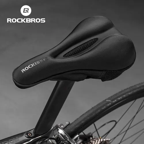 Imagen 2 del producto ROCKBROS-funda para sillín de bicicleta de montaña, equipo protector de carretera, funda de cojín, funda para sillín de bicicleta de silicona transpirable hueca, piezas de ciclismo