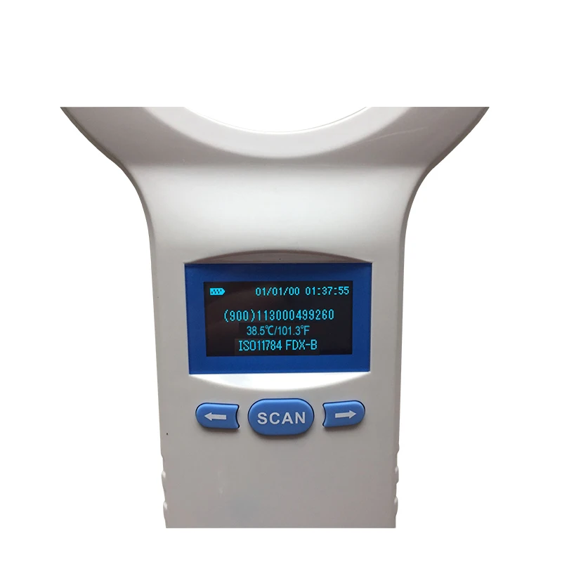 134.2khz RFID reader handheld temperature sense animal microchip reader for health thermo chip pet ID images - 6