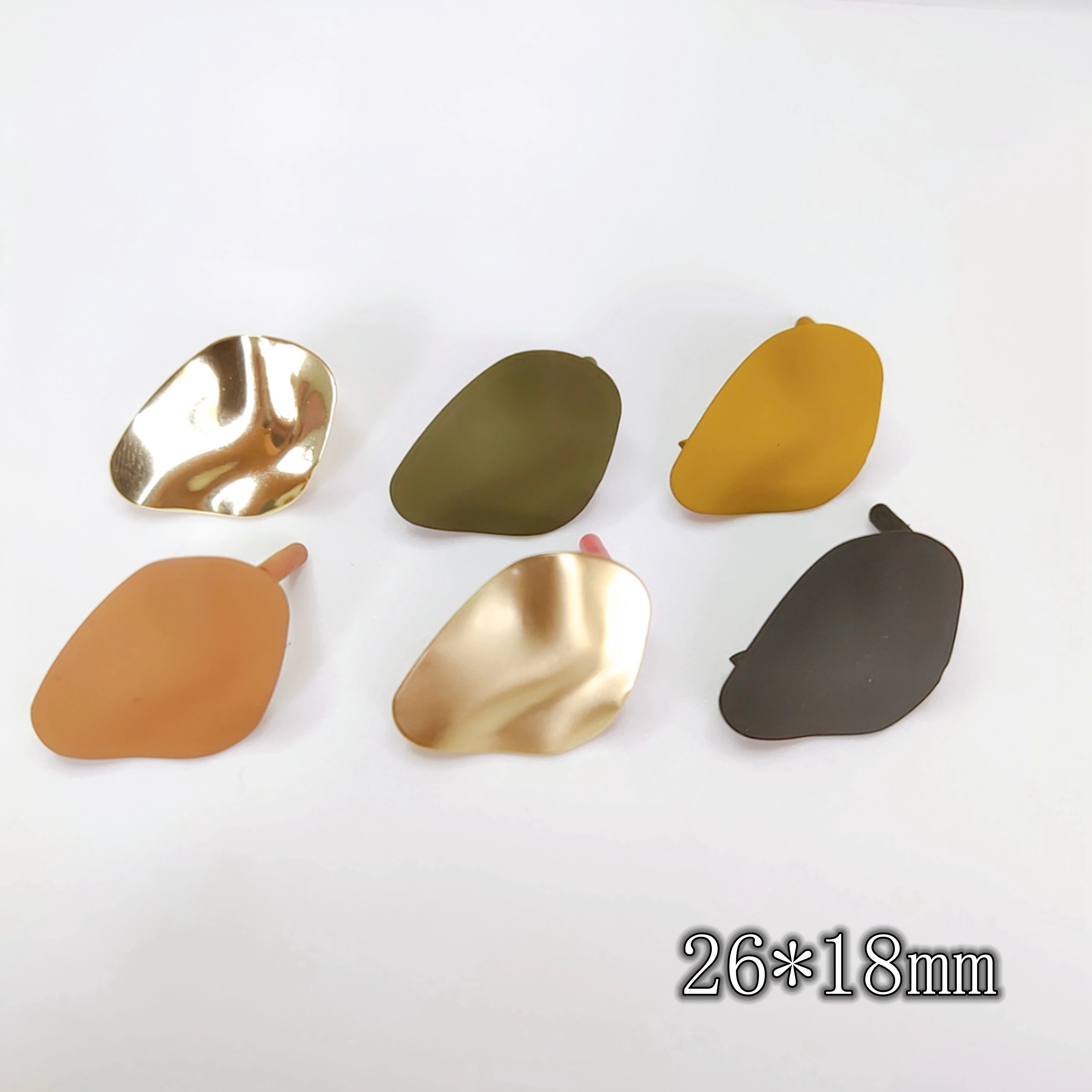 

8 pieces of stylish and simple irregular alloy sub-gold painted earrings earrings accessories materials