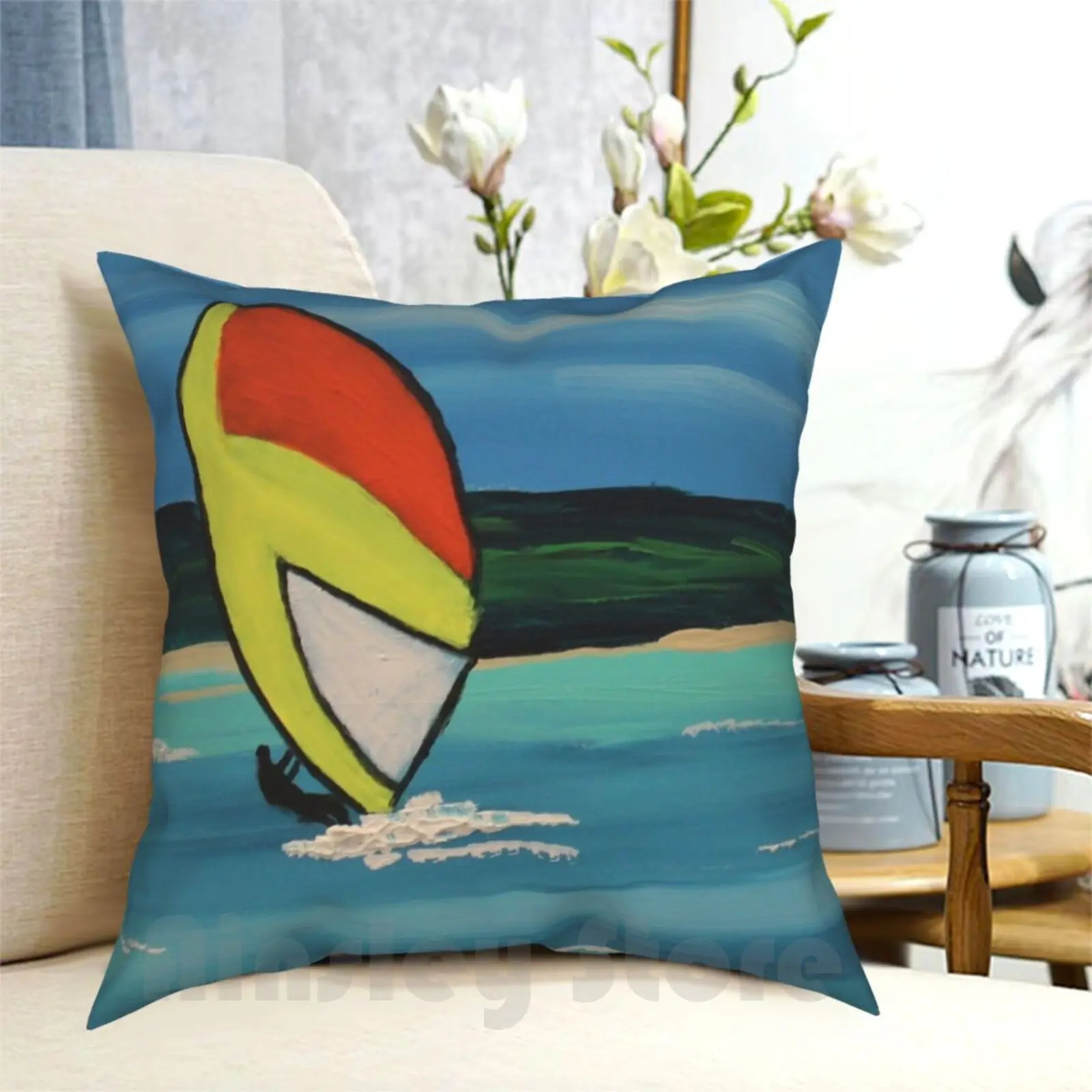 Windsurfers 1 Pillow Case Printed Home Soft DIY Pillow cover Windsurfing Water Sports Wind Sports