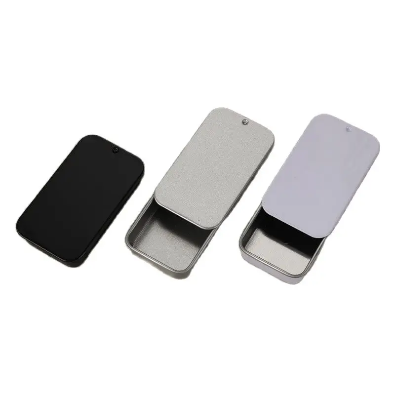 Mini Sliding Tin Box, Small for 10G Lip Balm, Metal Case, Packing Box for Solid Perfume and Soap