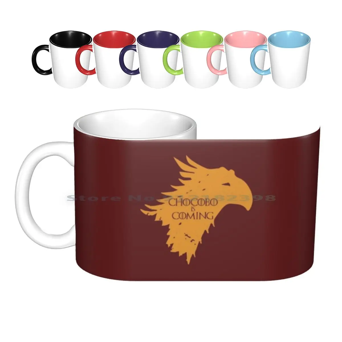 Chocobo Is Coming Ceramic Mugs Coffee Cups Milk Tea Mug Final Fantasy Vii Cloud Strife Ff7 Soldier Shinra Sephiroth Vintage