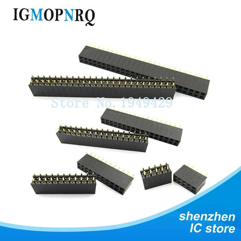 10PCS Double Row Pin Female Header Socket Pitch 2.54mm 2*2p 3PIN 4PIN 5PIN 6PIN 7PIN 8PIN 9PIN 20PIN Connector