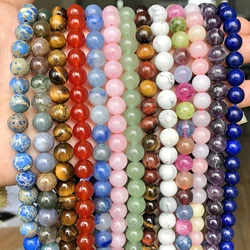 44 Style Natural Stone Beads 4 6 8 10 12mm Turuoqise Lapis Lazuli Amazonite Amethyst Round Beads for Jewelry Making Diy Bracelet