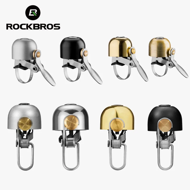 ROCKBROS-timbre para bicicleta de montaña, campanilla clásica Retro, sonido claro de calidad, alarma de advertencia de seguridad para carretera