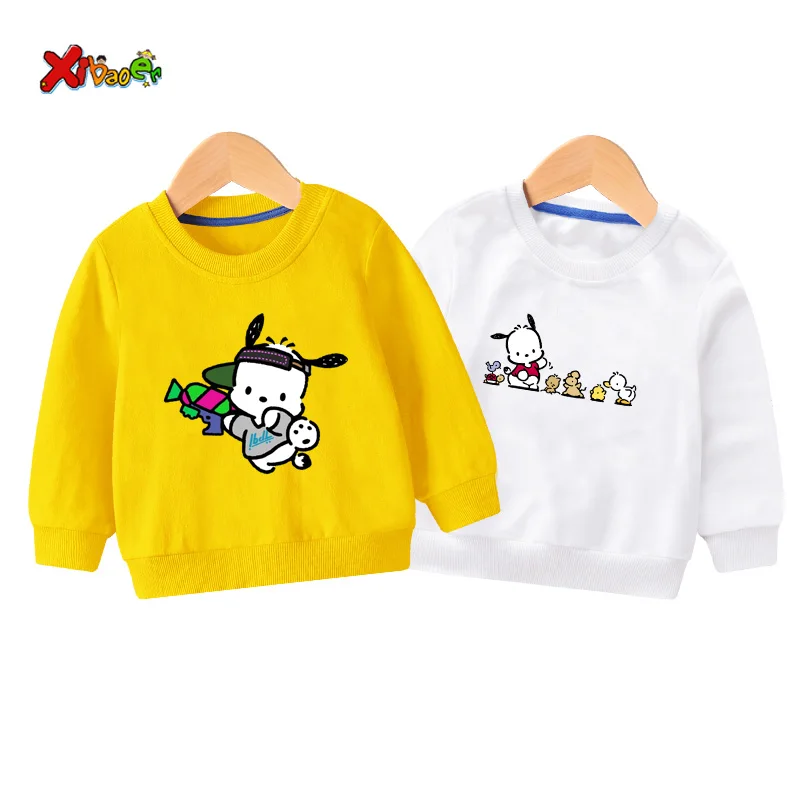 

Kids Hoodies sweatshirt Cartoon pochacco rabbit autumn cotton Baby Clothing Children little Girls toddler white clothes 4 years