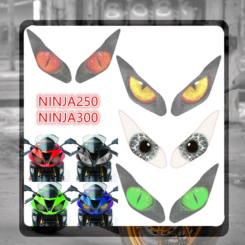 

Для NINJA 300 250 NINJA300 NINJA250 мотоциклетный 3D передний обтекатель фара защитная наклейка защита головы