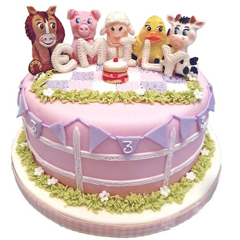 Farm Animals Molds Fondant Cake Decorating Tools Silicone Molds Sugarcrafts Chocolate Baking Tools for Cakes Gumpaste Form