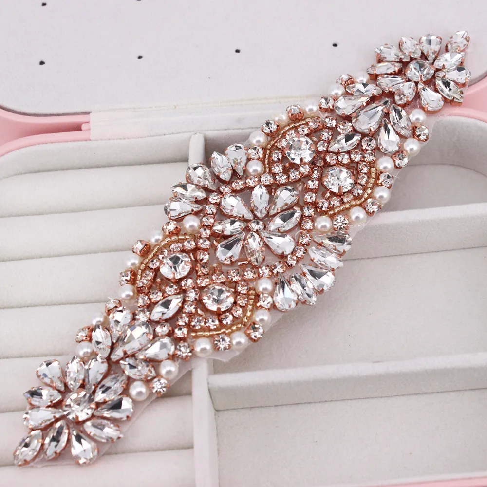 1 Pcs Gold Rhinestone Applicaties Voor Wedding Riem Schoenen Jasje Sieraden Diy Naaien Op Strass Applicaties Bridal Accessoires