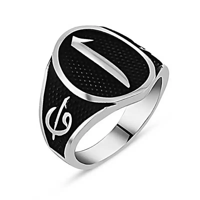 Silver Elif Men's Ring - 925 Sterling Men's Jewelry Wedding Birthday Gift - Box - - Male - Fashion - Botiva - Size - Turkish - Patterned Embroidery