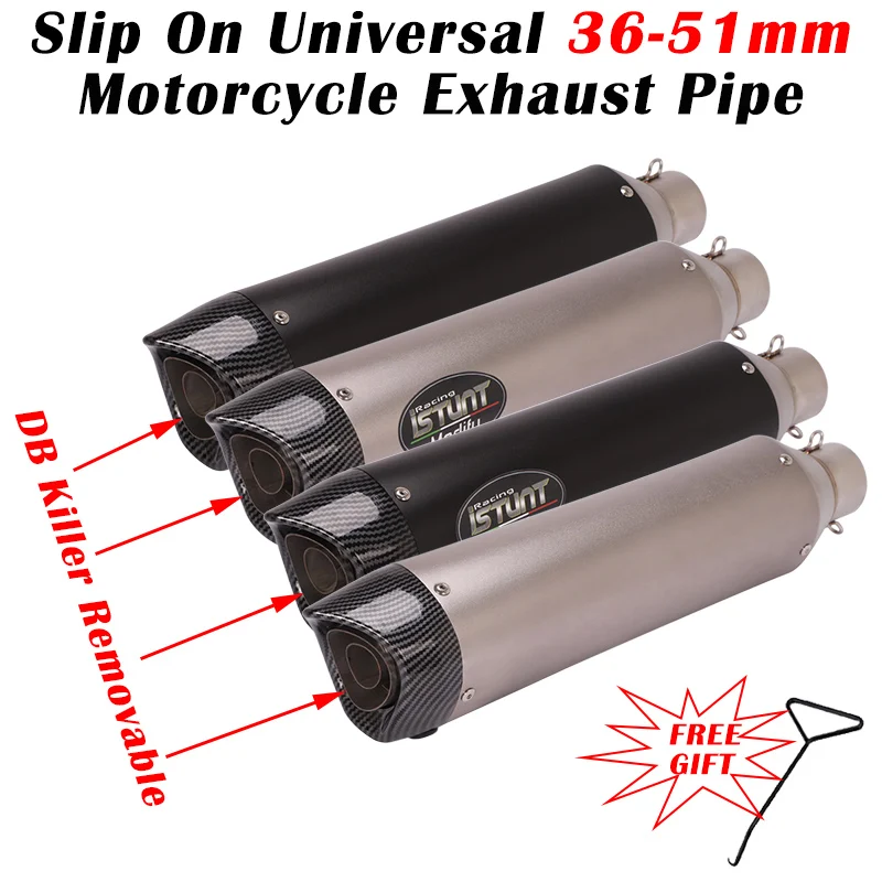 Universal Motorcycle Exhaust Pipe Escape Silencer Modified Muffler DB Killer For MT 03 S1000RR z900 Ninja 400 R1 CR390 MSX125 R6